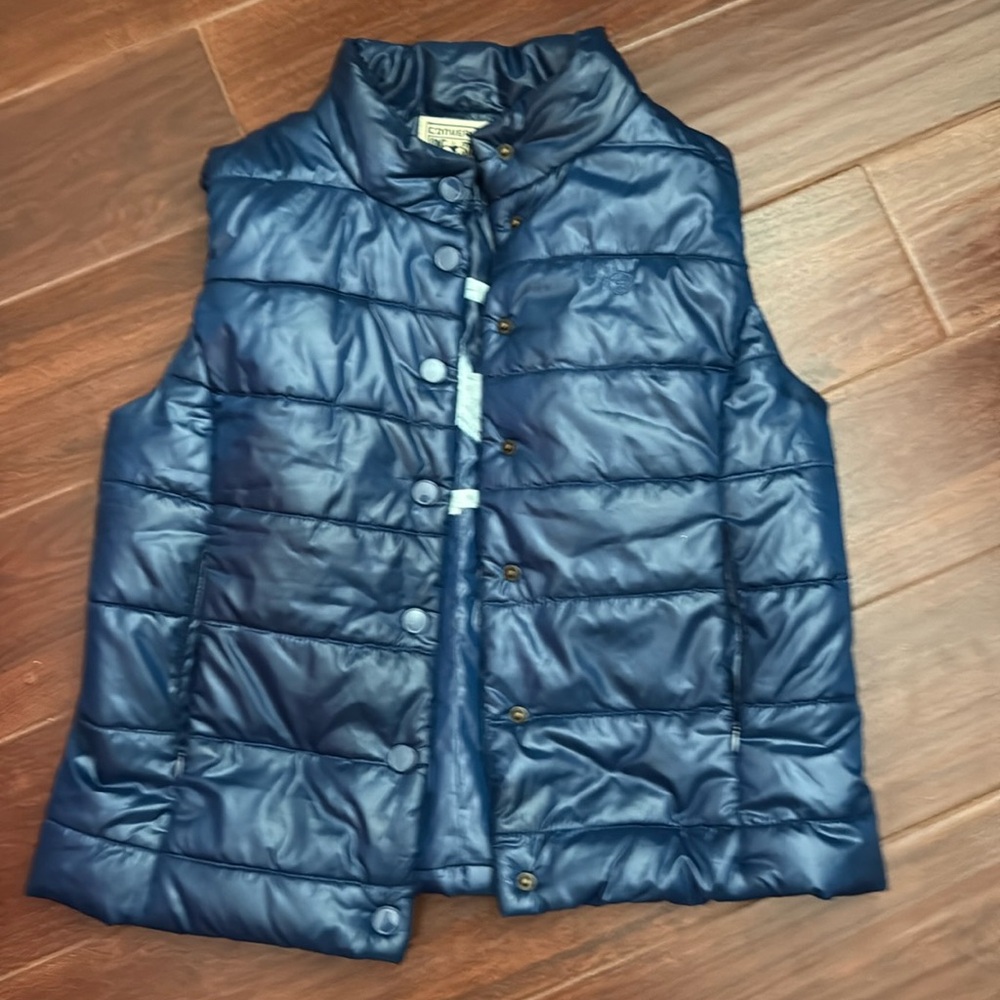 Converse Quilted Vest In Blue Womens L